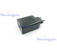 Зарядное устройство от сети 220V 3 порта USB индикатор напряжения
