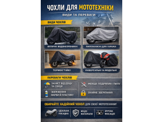 Чохли для мототехніки — види, переваги та як обрати