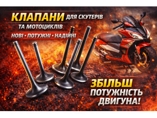 Клапани для скутерів і мотоциклів — стабільна робота та максимальна потужність двигуна