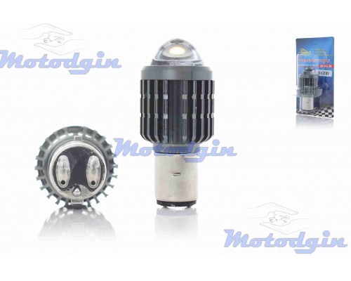 Лампа у фару BA20D 12V 35/35W 2 діода лінза Led LPI