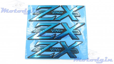 Наклейки буквы ZX dio объемные синие