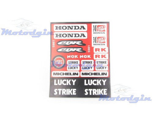 Наклейки Honda Lucky Strike набор #5981
