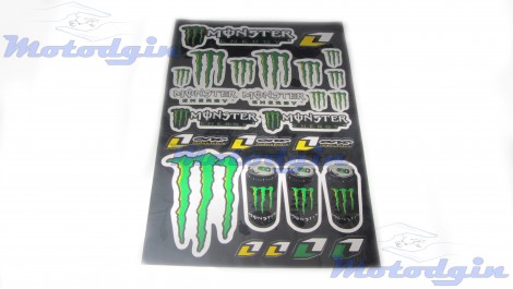 Наклейки спонсор Monster Energy ONE черные